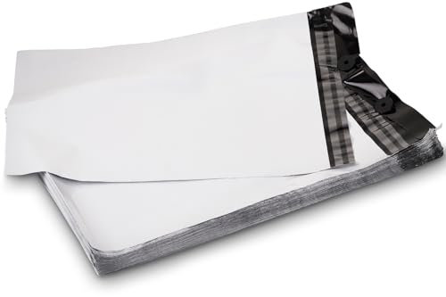 LOGIC PACK 1000 Versandtaschen Plastik Versandbeutel Folienversandtaschen 25x35 cm Versandtüten für Kleidung mit Abreißsystem Wasserdicht Selbstklebend