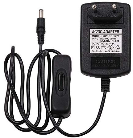 Wisada 12V 2A Netzteil mit Schalter Adapter Transformator, Neon Stripe Netzteil Schaltnetzteil, Trafo Netzadapter für SMD2835/5050 LED Streifen COB led Beleuchtung