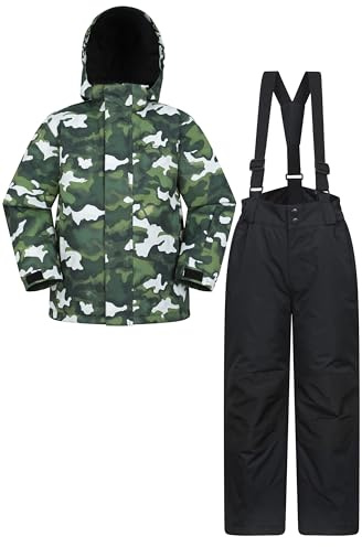Mountain Warehouse Kids Printed Ski Jacket & Pant Set Dark Khaki 11-12y