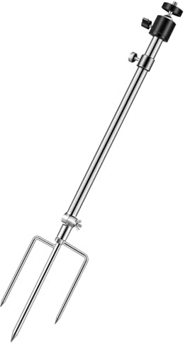 LEKEFETO Wildkamera Halterung, Skalierbar Halterung für Nachtangellicht 61-86 cm, 360° Verstellbar Edelstahlhalterung, Universalgewindeanschluss1/4''-20 (6mm), für Nachtangeln, Solarpanel, Wildkamera