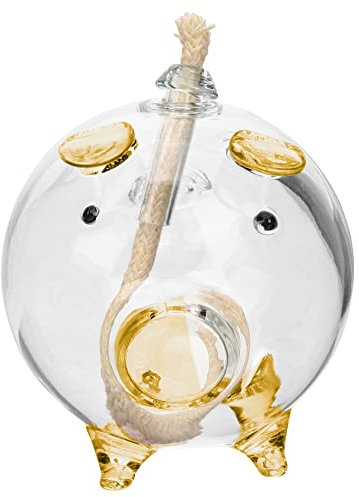 RORPOIR Klare Petroleumlampe Elektrisch Draußen Wachsbrenner Lampenöl Im Freien Grunge Öllampe Elektrisches Laterne Baumwollfaden Orange