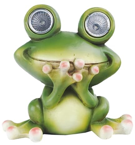 YARNOW Solar Frosch Lampe Garten Ornament Harzfigur Solarlicht Außenbereich Balkon Terrasse Garten Deko Nachtlicht