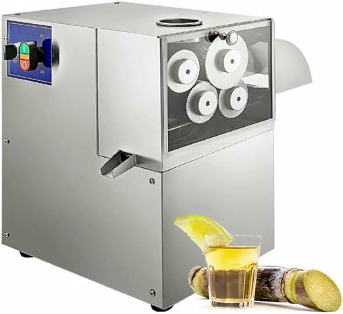 Electric Sugarcane Juicer With 550lb/h Output With Clear Door For Commercial And Home Sugarcane Juice Extractor, 15 X 17 X 19 Inch, 3 Stainless Steel Rollers