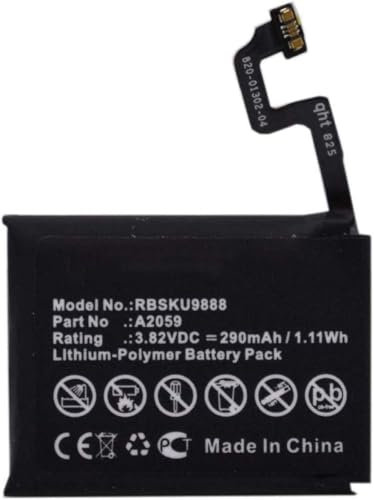 3.82V 290mAh A2059 Replacement Battery Compatible for iWatch Series 4 (44mm)