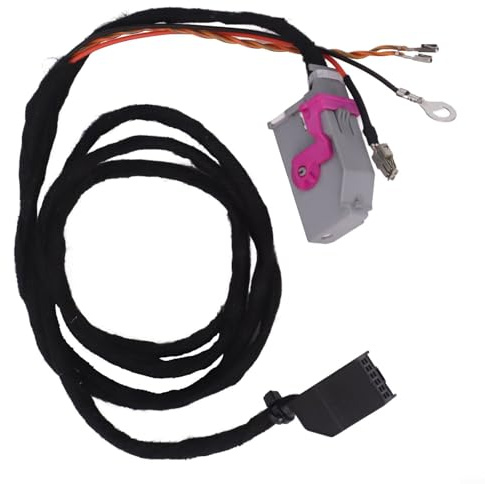 Bulevisiter Car Audio Interface Cable for AMI Multimedia Music Integration with RNS-E and For Navi Host Compatible for A4 Direct Installation 12V Black ABS