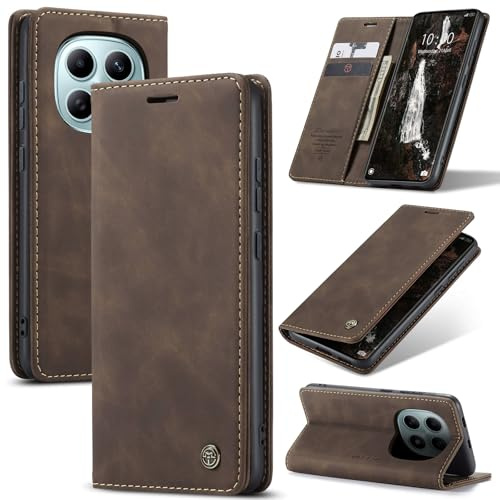 Phernykas Handyhülle für Xiaomi Redmi Note 15 5G Hülle Leder,Magnetische Klapphülle mit kartenfach und Standfunktion Smartphone Schutzhülle Lederhülle Xiaomi Redmi Note 15 5G Flip Book Case (Kaffee)