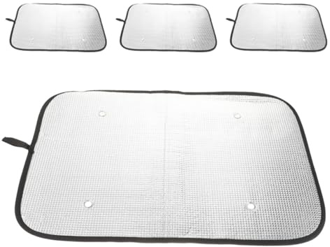 MOTHNUR Lot de 4 Stores Occultants pour Fenêtres et Portes de Camping-Car 40X60 CM Isolation Thermique en Feuille d'Aluminium Ventouses Pare-Soleil Fin pour Protection Solaire Estivale