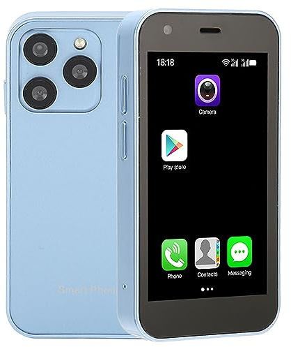 XUMIUZIY Mini Smartphone 3G, Móviles Delgados Desbloqueados con Pantalla HD de 3, 2GB RAM 16GB ROM, Cámaras Duales, Ranura para Tarjeta SIM Doble, Batería de 1000mAh, 8.1 (Azul océano)