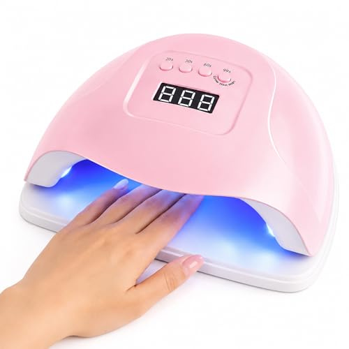 Lámpara Uñas Semipermanentes 150W, Lámpara UV Led Uñas con 36 LEDS, Secadora De Uñas Profesional Con Sensor Automático, 4 Temporizadores y Pantalla LCD