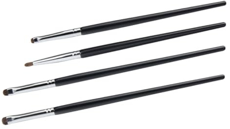 Tofficu Lot de 4 Set de Set de Pinceaux de Précision pour Maquillage des Yeux, Pinceaux Eyeliner en Poils Naturels de Chèvre, Kit Compact et Portable pour Estompage et Dessin Précis,