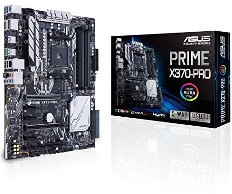 Asus PRIME X370-PRO Mainboard Sockel AM4 (ATX, AMD X370, Ryzen, 4x DDR4 Speicher, 8x SATA 6GB/s, M.2 Schnittstelle, Aura)