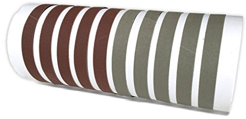 Red Label Abrasives 3/4 X 12 Inch 800/5000 Fine/Ultra Fine Grit Knife Sharpener Sanding Belts, 10 Pack Assortment (Compatible with Work Sharp Ken Onion)