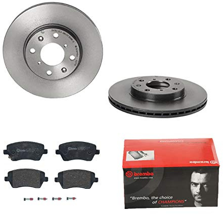 2 Bremsscheiben belüftet 252 mm + Bremsbeläge Vorne von Brembo Innenbelüftet (1420-54304) Bremsensatz Bremsanlage Bremsen-Kit,Bremsenset, Bremsscheiben, Bremsbeläge, Bremsen-Set, Beläge, Bremsbelag,