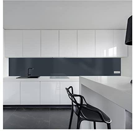 KERABAD Küchenrückwand aus Aluverbund, Spritzschutz Küche, 3mm dick, Anthrazit, 30x300cm