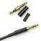 KetDirect Goldener, 3-poliger Löt-Stecker, 3,5 mm, Reparatur für Kopfhörer, Klinkenstecker, Metall, Audio, Kopfhöreranschluss, schwarz, 2 Stück