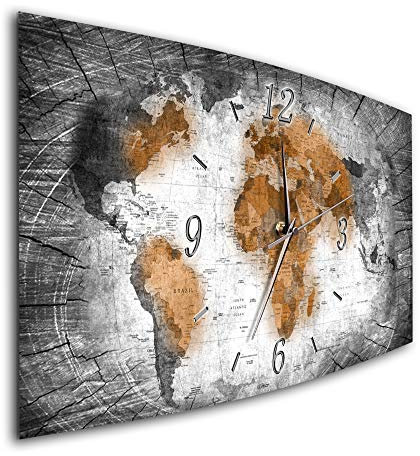 BM Funk Quarz Wanduhr Funkwanduhr Funkwanduhren Funkuhr Funkuhren kein Ticken lautlos geräuschlos leise modern ohne Tickgeräusche groß XXL Wohnzimmer Küche Digital Art Abstrakt 7829-3a