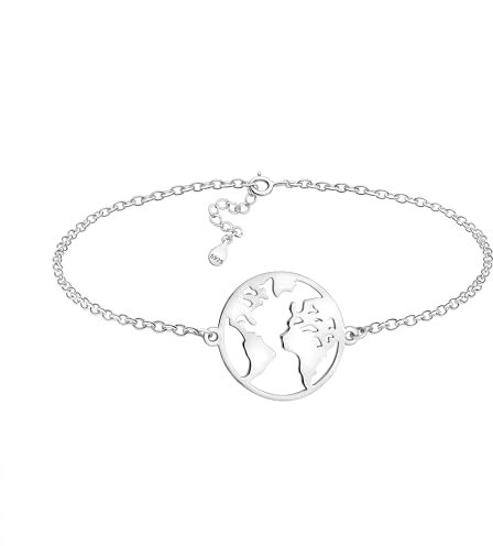 Sofia Milani - Damen Armband 925 Silber - Weltkarte Weltkugel Anhänger - 30175