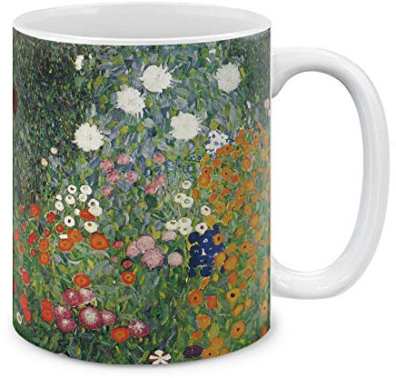 MUGBREW - Tazza da tè in stile classico, 325 ml Gustav Klimt Flower Garden
