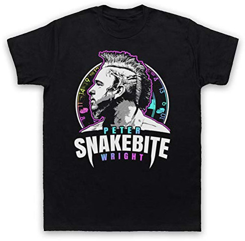 My Icon Art & Clothing Peter Wright Snakebite Darts Tribute Scottish Champion Player Herren T-Shirt, Schwarz, Large