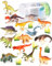 Vanplay 21Pcs Jouet Dinosaure Figurine Dinosaure avec Seau de Stockage pour Les Enfants
