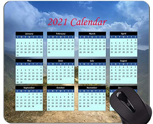 Yanteng 2021 Kalender Mauspad mit Feiertagen, die Landschaft Land Mauspads