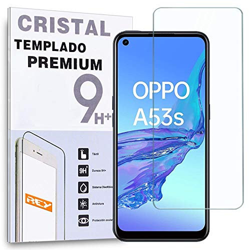 REY Protector de Pantalla para OPPO A53s - OPPO A53, Cristal Vidrio Templado Premium