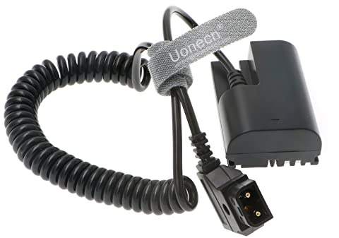 Uonecn LP-E6 Dummy Battery Replacement for SmallHD 501 502 Monitor Power-Cable to Dtap Male Coiled Cord for Canon 5D4 5DSR 5D2 5D3 6D 60D 7D 7D2 70D 80D