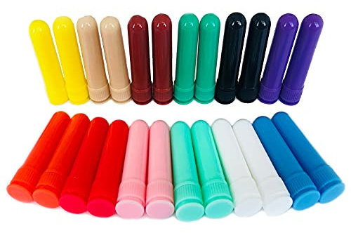 24 Stück Ätherisches Öl Röhren, Ätherisches Öl Röhren Nasal Inhalator, Nachfüllbarer Inhalator, für Entspannen Sie den Körper und helfen Sie beim Schlafen
