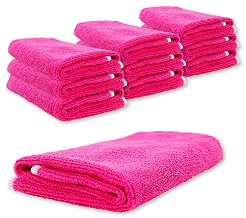 MFT 7791.1 Lot de 10 Chiffons de Nettoyage Microfibre Haute Performance Rose