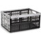 CABLEPELADO Caja Plegable con Asas, Caja plástico para Camping, Caja plástico Organizador, 48 cm Largo x 35 cm Ancho x 23 cm Alto, Capacidad 32 litros, Carga máxima de 18 Kg, Gris