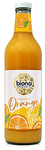 Biona Organic Orange Juice 750ml, Pack of 6 - Immediately Pressed After Harvest - Recyclable Glass Bottle - Not From Concentrate - No Added Sugar - Vegan