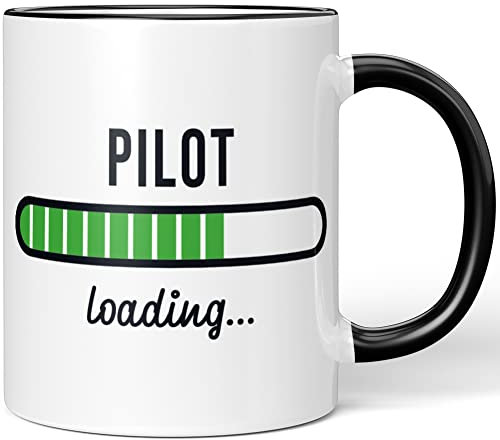 JUNIWORDS Tasse, Pilot Loading, Wähle Farbe, Schwarz
