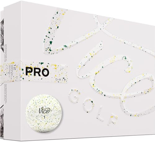 Vice Pro Golfbälle, Drip-Design, Grün und Gelb