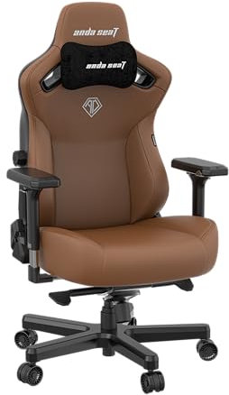 Anda Seat Kaiser 3 Gaming Chair for Adults - XL Reclining Video Game Chairs, PVC leather Ergonomic Office Chair, Heavy Duty Neck & Back Lumbar Support - Luxury Brown Computer Chairs for Home & Work