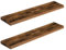 HOOBRO Wandregal, Schweberegal 2er-Set, stabile Wandboards, 100 x 20 x 4 cm Hängeregale, mit unsichtbaren Halterungen, für Bad, Schlafzimmer, Küche, Büro, Wohnzimmer, Vintagebraun EBF100BJP201G2