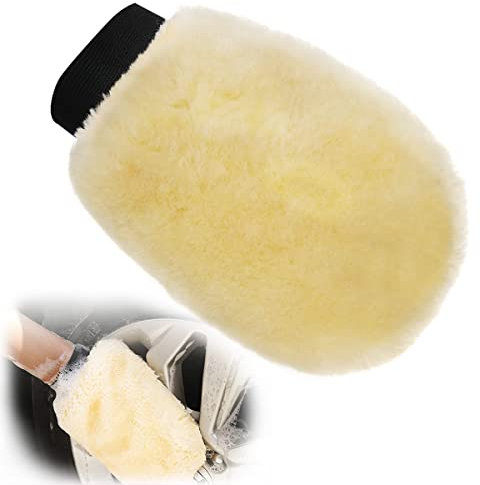 RosyFate Guantes de Lavado Coche, Guante de Lavado de Lana de Cordero, Guantes Coche Limpieza Lana, Muy Absorbente, Secado Rápido, para Cuidado Profesional del Coche