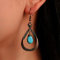 Atentuyi Türkis Tropfen Ohrringe Blau Türkis Ohrringe Türkis Tropfen Ohrringe Bohemian Ohrringe Tribal Green Bronze Ohrringe Schmuck für Frauen und Mädchen