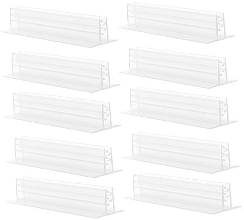 VILLCASE Kartenhalter Platzkartenhalter, 10 Stück Tischkarte Inhaber Tischkartenhalter Acryl mit Doppelseitigen Klebstoff kartenständer Klar für Bankette Tafel zum Beschriften