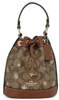COACH Dempsey Beuteltasche mit Kordelzug, 15 Stück, Im/Khaki/Gold Multi, Einheitsgröße, Eimer-Tasche