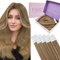 Fshine Extensiones de Adhesivas Pelo Extensiones Cabello Natural Invisible Extensiones Cabello Humano Rubio Claro a Rubio Ceniza 20 Pulgadas 50cm 50g Extensiones Pelo Adhesivas Remy Color 10 16 16