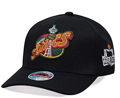 Mitchell & Ness NBA/HWC - I Love This Game - Classic Red Snapback Cap, Seattle Supersonics, Black