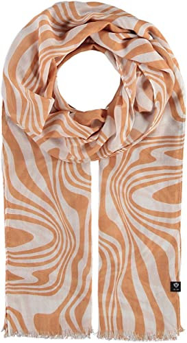 FRAAS Stola mit Zebra-Design - 70x180 cm - leichter Schal mit Moirée-Effekt - Sustainability Edition Camel
