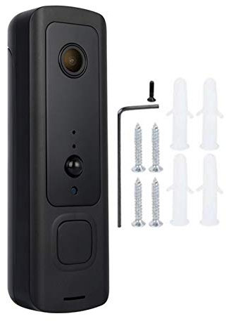 Samnuerly 1080P Smart IP Video Intercom WIFI Video Door Phone Wireless Video Peephole Doorbell Phone Door Ring Door Bell Security Camera (Color : Black 720p)