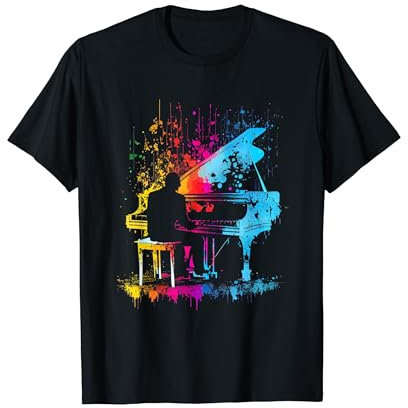 Piano Farben Bunt Musiker Klavier Geschenk für Pianisten T-Shirt