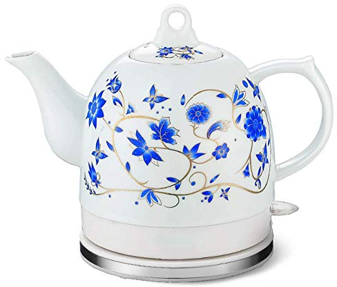 FFOCCO Kettle- Electric Ceramic Kettle Non-Plastic Kettle, Blue Pattern Present