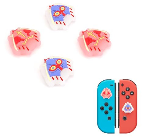 DLseego Capuchons de Poignée de Pouce Compatibles avec Switch/Switch Lite/Switch OLED,Cool Zelda Parapente Thème Analogique Joystick Cover,Silicone Switch Bouton Capuchons de poignée-Blanc Rose