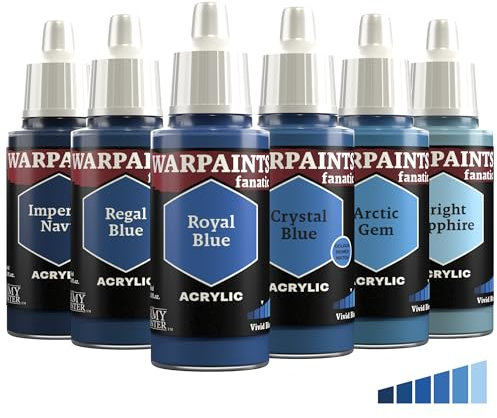 The Army Painter, Warpaints Fanatic Flexible Triad: Vivid Blues, 6 x 18 ml acrylic paints - Miniature quality hobby paint for Dungeons and dragons (DnD) & Warhammer Miniatures