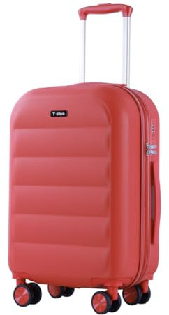 T-LOVENDO.ES Maleta de Viaje Cabina Trolley 20” (40L). Equipaje de Mano. 4 Ruedas Dobles. 57x37x23cm. Material ABS Semirigida. Cerradura o Candado TSA con combinación numérica. Asa telescópica. Roja.