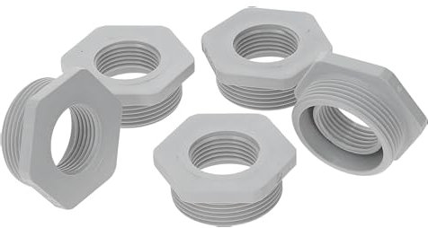 Kalitec G6322000 Reduction M32/M20 Plastic Light Grey I Reducer Cable Gland Hexagonal I M20 Female Thread I M32 Male Thread I IP68 Pack of 5