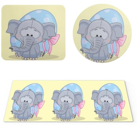 EHOMERY Tapis de Souris XXL m Stitch Dessin animé Mignon pour Les Enfants Bureau Entier Manga - 3 Pack [30x80 cm, 20x24 cm and Dia 20 cm]